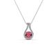 1 - Lauren 4.00 mm Round Rhodolite Garnet and Diamond Accent Teardrop Pendant Necklace 