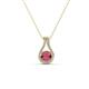 1 - Lauren 4.00 mm Round Rhodolite Garnet and Diamond Accent Teardrop Pendant Necklace 