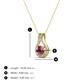 3 - Lauren 4.00 mm Round Rhodolite Garnet and Diamond Accent Teardrop Pendant Necklace 