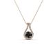 1 - Lauren 4.00 mm Round Black Diamond and White Diamond Accent Teardrop Pendant Necklace 