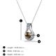 3 - Lauren 4.00 mm Round Smoky Quartz and Diamond Accent Teardrop Pendant Necklace 