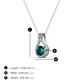 3 - Lauren 4.00 mm Round London Blue Topaz and Diamond Accent Teardrop Pendant Necklace 