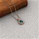2 - Lauren 4.00 mm Round London Blue Topaz and Diamond Accent Teardrop Pendant Necklace 