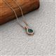 2 - Lauren 4.00 mm Round Blue Diamond and White Diamond Accent Teardrop Pendant Necklace 