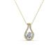 1 - Lauren 4.00 mm Round Diamond Teardrop Pendant Necklace 