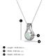 3 - Lauren 4.00 mm Round Opal and Diamond Accent Teardrop Pendant Necklace 