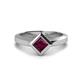1 - Emilia 6.00 mm Princess Cut Rhodolite Garnet Solitaire Engagement Ring 