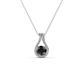 1 - Lauren 4.00 mm Round Black Diamond and White Diamond Accent Teardrop Pendant Necklace 
