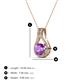 3 - Lauren 5.00 mm Round Amethyst and Diamond Accent Teardrop Pendant Necklace 