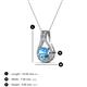 3 - Lauren 5.00 mm Round Blue Topaz and Diamond Accent Teardrop Pendant Necklace 