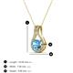 3 - Lauren 5.00 mm Round Blue Topaz and Diamond Accent Teardrop Pendant Necklace 