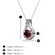 3 - Lauren 5.00 mm Round Red Garnet and Diamond Accent Teardrop Pendant Necklace 