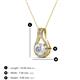 3 - Lauren 5.00 mm Round White Sapphire and Diamond Accent Teardrop Pendant Necklace 