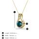 3 - Lauren 5.00 mm Round London Blue Topaz and Diamond Accent Teardrop Pendant Necklace 