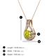 3 - Lauren 5.00 mm Round Yellow Diamond and White Diamond Accent Teardrop Pendant Necklace 