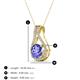 3 - Lauren 6.50 mm Round Tanzanite and Diamond Accent Teardrop Pendant Necklace 