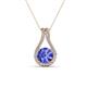 1 - Lauren 6.50 mm Round Tanzanite and Diamond Accent Teardrop Pendant Necklace 