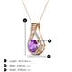 3 - Lauren 6.50 mm Round Amethyst and Diamond Accent Teardrop Pendant Necklace 