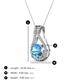 3 - Lauren 6.50 mm Round Blue Topaz and Diamond Accent Teardrop Pendant Necklace 