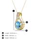 3 - Lauren 6.50 mm Round Blue Topaz and Diamond Accent Teardrop Pendant Necklace 