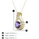 3 - Lauren 6.50 mm Round Iolite and Diamond Accent Teardrop Pendant Necklace 