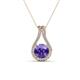 1 - Lauren 6.50 mm Round Iolite and Diamond Accent Teardrop Pendant Necklace 