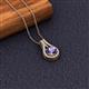 2 - Lauren 6.50 mm Round Iolite and Diamond Accent Teardrop Pendant Necklace 