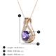 3 - Lauren 6.50 mm Round Iolite and Diamond Accent Teardrop Pendant Necklace 