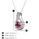3 - Lauren 6.50 mm Round Rhodolite Garnet and Diamond Accent Teardrop Pendant Necklace 