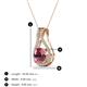 3 - Lauren 6.50 mm Round Rhodolite Garnet and Diamond Accent Teardrop Pendant Necklace 