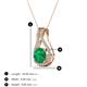 3 - Lauren 6.00 mm Round Emerald and Diamond Accent Teardrop Pendant Necklace 