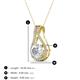 3 - Lauren 6.00 mm Round White Sapphire and Diamond Accent Teardrop Pendant Necklace 