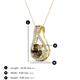 3 - Lauren 6.50 mm Round Smoky Quartz and Diamond Accent Teardrop Pendant Necklace 