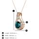 3 - Lauren 6.50 mm Round London Blue Topaz and Diamond Accent Teardrop Pendant Necklace 