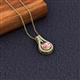2 - Lauren 6.50 mm Round Morganite and Diamond Accent Teardrop Pendant Necklace 