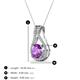 3 - Lauren 6.50 mm Round Amethyst and Diamond Accent Teardrop Pendant Necklace 