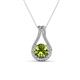 1 - Lauren 6.50 mm Round Peridot and Diamond Accent Teardrop Pendant Necklace 