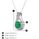 3 - Lauren 6.00 mm Round Emerald and Diamond Accent Teardrop Pendant Necklace 