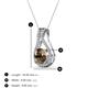 3 - Lauren 6.50 mm Round Smoky Quartz and Diamond Accent Teardrop Pendant Necklace 