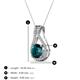 3 - Lauren 6.50 mm Round London Blue Topaz and Diamond Accent Teardrop Pendant Necklace 