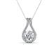 1 - Lauren 6.50 mm Round Forever Brilliant Moissanite and Diamond Accent Teardrop Pendant Necklace 