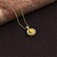 2 - Carmel 5.00 mm Cushion Cut Citrine and Round Diamond Scallop Frame Halo Pendant Necklace 