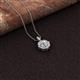 2 - Carmel 5.00 mm Cushion Cut Forever Brilliant Moissanite and Round Diamond Scallop Frame Halo Pendant Necklace 