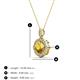 3 - Carmel 5.00 mm Cushion Cut Citrine and Round Diamond Scallop Frame Halo Pendant Necklace 