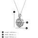 3 - Carmel 5.00 mm Cushion Cut Forever Brilliant Moissanite and Round Diamond Scallop Frame Halo Pendant Necklace 