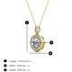 3 - Carmel 5.00 mm Cushion Cut Forever Brilliant Moissanite and Round Diamond Scallop Frame Halo Pendant Necklace 