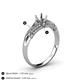 4 - Shirlyn Classic Semi Mount Round and Baguette Diamond Engagement Ring 
