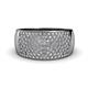 1 - Callie Round Diamond  Micro Pave Set Wide Wedding Band 
