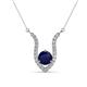 1 - Lyra 6.00 mm Round Blue Sapphire and Diamond Accent Pendant Necklace 