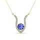 1 - Lyra 6.00 mm Round Tanzanite and Diamond Accent Pendant Necklace 